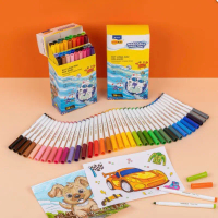 Hộp Bút Lông 36 Màu Fiber Pen Washable - Nét Mảnh Nét To - Colokit SWM-C006