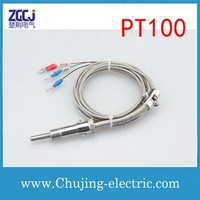 PT100 type temperature sensor pul-out piece spring 0-400 celsius 3m setting bolt spring Type PT100 Thermal resistance