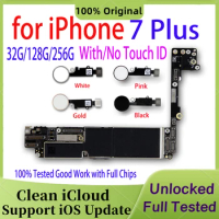 iCloud Unlocked Motherboard for iPhone 7 Plus with / Without Touch ID 64g Original Mainboard Clean iCloud 128g Logic Board Plate
