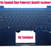 Latin-Spanish Blue Palmrest Backlit keyboard for Asus UX331U UX331UA UX331UN 90NB0GZ1-R31LA0
