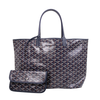 GOYARD  Saint Louis PM 防水帆布Y字老花購物包(深藍)