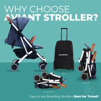 MAMAKIDDIES Aviant Stroller Lightweight Foldable Compact Cabin Size Luggage like handle Baby Strolle