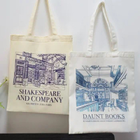 34*41cm Women Canvas London Daunt Books tote bags SHAKESPEARE handbag Daily Shopping Students Book Bag Cotton Travel Handbags