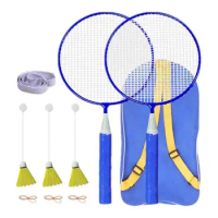 Elastic Badminton Trainer Set Shuttlecocks Racquet Sports Equipment Portable Badminton Solo Training Aid Shuttlecocks Racquet