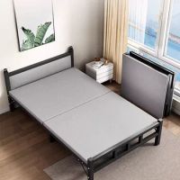 Metal Camp Bed Single Loft Bedroom Folding Boys Upholstered Cheap Bed Frame Nordic Adult Lazy Cama Individual Furniture For Room