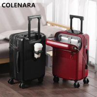 COLENARA 20"22"24"26 Inch Luggage New Front Opening Trolley Case Business Boarding Box Universal Lightweight Rolling Suitcase