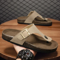 Summer Slippers For Men Flip Flops Soft Beach Sandals Male Non-slip Flat Birkenstock Shoes Outdoor Casual Shoes Cork Slippers