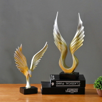創意北歐大鵬展翅老鷹翅膀模型擺件辦公室酒柜客廳家居風水裝飾品