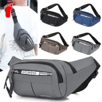 Outdoor Waist Bag Waterproof Waist Running Jogging Belt Pouch Zip Mobile Phone Bag Oxford Cloth Chest Bag for Female Male Unisex