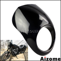 Motorcycle 5-3/4" Headlight Fairing 5.75" Front Headlamp Mask For Harley Sportster Dyna FXD XL1200 XL883 39mm Fork 1973-2018