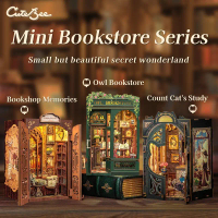 CUTEBEE Book Nook DIY Dollhouse Miniature House 3D Puzzle Model House Bookends-Mini BookHouse Series