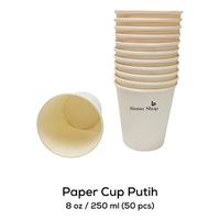 Paper Cup Coffee 8 Oz Polos / Gelas Kertas Kopi 250 ml Putih (50 Pcs)