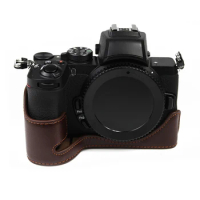 Pu Leather Camera Bag Half Body Case Base For Nikon Z50 Mirrorless Cameras Bottom Battery Opening Nikon Z50 Protect Case
