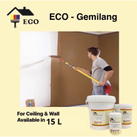 15L ECO - GEMILANG Ceiling & Wall Paint Emulsion Water Based Paint (Interior & Exterior)
