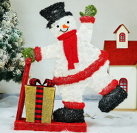聖誕節樹下發光雪人商場酒店櫥窗大型擺件裝飾品聖誕老人場景布置 全館免運