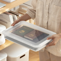 證件收納盒家用證書重要文件戶口本整理袋塑料透明有蓋吧唧儲物箱