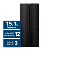 ไฮเซ่นส์ ตู้เย็น 4 ประตู รุ่น RQ518N4TBU ขนาด 15.1 คิว สี Black Glass