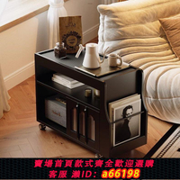 【台灣公司 可開發票】法式復古中古移動推車沙發邊柜邊幾小茶幾實木餐車推車客廳置物架