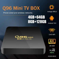Q96 Mini Smart TV Box Android 10.0 S905L Quad Core Set Top Box 2.4G WIFI 4K HD H.265 64GB 128GB Home Theater Media Player TV Box