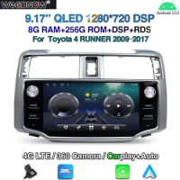 For Toyota 4RUNNER 2009-2017 360 Camera Carplay 8GB+256GB 4G LTE 9.17'' Android 13.0 Car DVD Player GPS WIFI BT5.0 RDS Radio