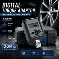 Alat Ukur Torsi Digital 2 - 200Nm Set 1/2" Inch Torque Adaptor Wrench Impact Ban Mobil MT2-200Nm