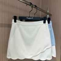 New 2024 Female Golf Skirt Anti-glare Shorts Breathable Elastic Petal Hem Golf Skort Women's Tennis Short Dress