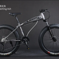 Snow Bike Beach MTB 24" 26" 7 21 24 27 speed double disc mountain Fat Bicycle Suspension Steel Shark Frame 4" Tire for RALEIGH