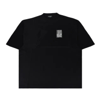 【Balenciaga 巴黎世家】BALENCIAGA 巴黎世家 字母燙畫LOGO 純棉寬鬆短袖T恤(男裝/黑)