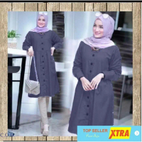 Baju Tunix citra Tunix Wanita Katun Varian Warna Navi Biru Tosca Krem Kekinian Fashion Ramadhan Leba