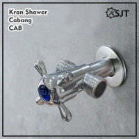 SJT - Stop Kran Cabang TEE Model Baling 1/2 Inch CAB / Keran Shower Toilet Jet Kloset Bidet 2 Lubang