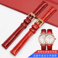 12mm 14mm 13mm 15mm 16mm 17mm 18mm Rose Gold pin buckle Genuine Leather Women Watchband Strap Band red for tissot caiso timex