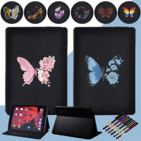 Flip iPad 2021 9th Cases Tablet Case for Apple IPad 7th 8th Gen 10.2" Air 3 Pro 10.5" Funda Butterfly Series Stand Cover+ Stylus