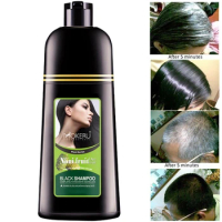 Noni Fruit Natural Hair Dye Shampoo Fast Hair Dye Organic Permanent Black Hair Dye Shampoo for Women Cover Gray White Hair