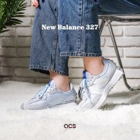 New Balance 休閒鞋 327 女鞋 灰 水藍 白 百搭 厚底 復古 麂皮 NB IU WS327BNB
