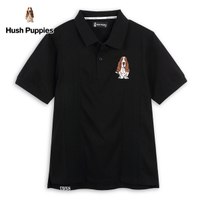Hush Puppies POLO衫 男裝拼接經典品牌刺繡狗寬鬆版POLO衫