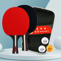 Table Tennis Racket 2 Rackets &amp; 3 Balls Table Tennis Paddles Professional Ping Pong Paddle with Bag for Beginners Training Game