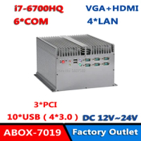 With 3*PCI 6*RS232 COM i7-6700HQ CPU 4RJ45 LAN Industrial Firewall Appliance Mini PC