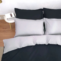 【LUST】素色簡約 極簡風格/灰黑、100%純棉/精梳棉單人3.5尺床包/歐式枕套 《不含被套》(台灣製造)