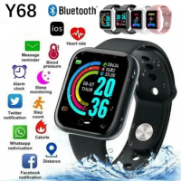 New Y68 Smart Watch Bluetooth Fitness Tracker Man Sports Watch Heart Rate Monitor Blood Pressure Smart Bracelet for Android Ios