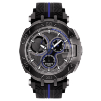TISSOT 天梭 官方授權 T-RACE MOTOGP 2017限量版賽車錶 618送禮首選-黑x藍/45mm T0924173706100