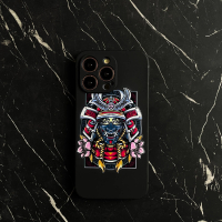 Casing Tepi Lurus Flat Straight Black Soft Case Motif Samurai Casing iPh 7 8 Plus Xs Max Xr 11 Pro 1