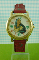 【震撼精品百貨】Disney 迪士尼 Pocahontas 風中奇緣 手錶-圓形錶面-紅金色錶帶【共1款】 震撼日式精品百貨