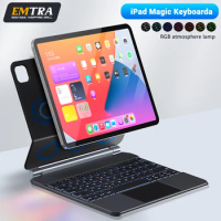 EMTRA Magic Keyboard For iPad Pro 11 4th 3rd 2nd Gen Air 4 5 For iPad 10th Generation Pro 12.9 6th 5th 4th 3rd Gen ipad Keyboard