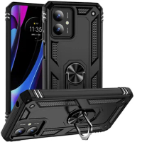 Shockproof Armor Bumper Phone Case For Motorola Moto G14 G54 G22 G52 G82 Magnet Metal Ring Stand Holder Back Cover