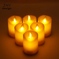 6Pcs Battery Candles Plastic Flameless Candles with Wick LED Candles Battery Powered Home Festival Party Wedding Decoration