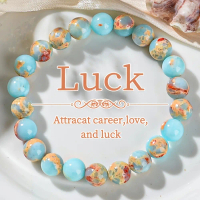 Symbol Luck 8mm Beaded Stone Bracelet Colorful Bracelets Handmade Bangle Unisex Jewelry
