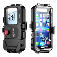 深度潛水殼 iphone專用防水殼 IPX8級防水 蘋果14promax 13 12 11 30米潛水保護套  適用於水