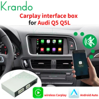 Krando Wireless Apple CarPlay Android Auto Interface Box For Audi Q5 Q5L SQ5 2009 - 2020 MMI 2G 3G RMC MIB Siri Control Module