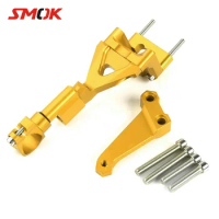 SMOK Motorcycle Accessories CNC Aluminum Adjustable Steering Stabilizer Damper Bracket Mounting Kit For Kawasaki Z300 15-16