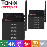 10PCS/SET TANIX TX68 Allwinner H618 Android12 Smart TV Box AV1 4K HD BT Wifi 2.4/5G WiFi 6 Youtube Netflix Wholesales TV Prefix